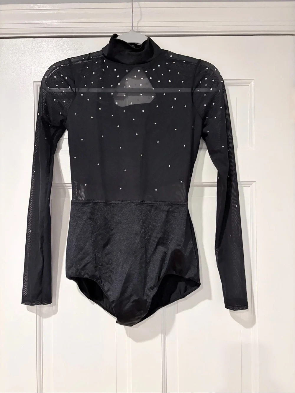 Weissman Boom 14096 Crystal Mesh Leotard Black Adult Medium MA